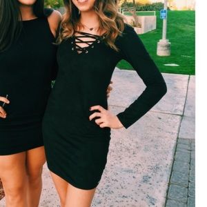 Guess Long Sleeve Velvet Dress